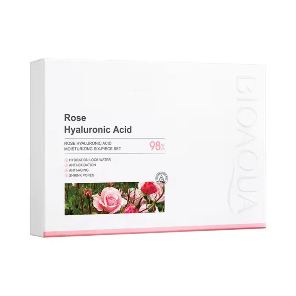 BioAqua  6-Pc Rose Hyaluronic Acid Skincare Set Hydrate • Rejuvenate • Glow Seal - Picture 3 of 4